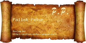 Pallek Petur névjegykártya